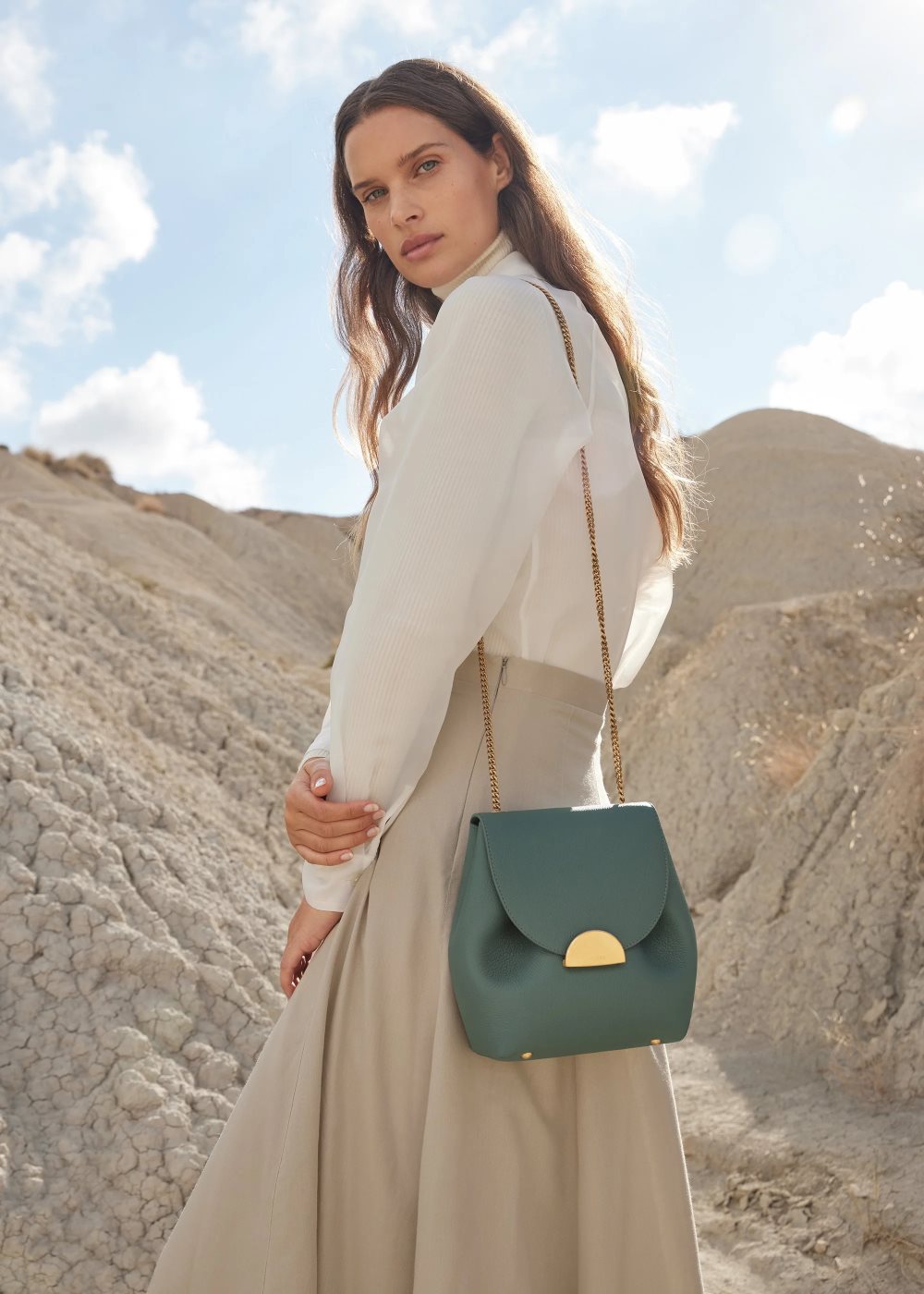 Geanta Crossbody Polene Numéro Un Mini Verzi | 27940-PMVY