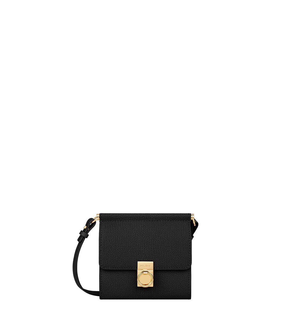 Portofel Polene Numéro Sept Crossbody Negrii | 71459-DBYG